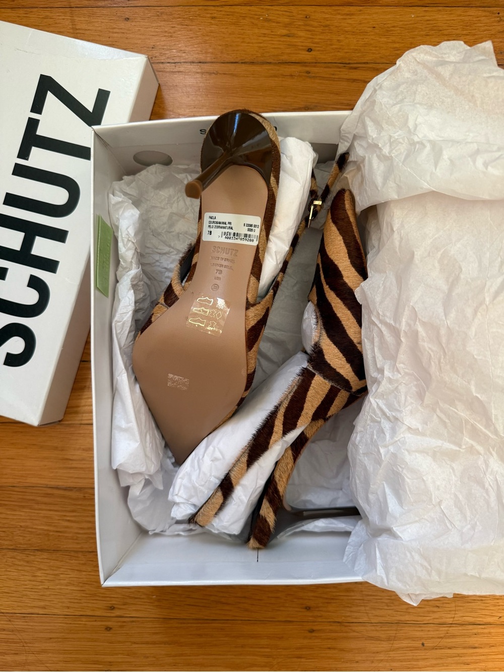 Schutz Paola Calf Hair Pump in Natural Zebra - Picture 5 of 5